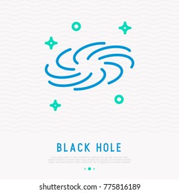 Black hole thin line icon. Modern vector illustration.