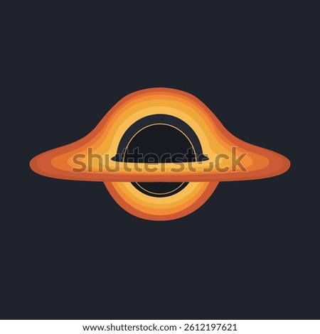 Black hole vector. Cosmic supermassive body. Astronomical wormhole, event horizon. Intergalactic phenomenon