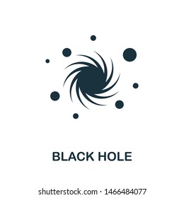 Black Hole vector icon illustration. Creative sign from science icons collection. Filled flat Black Hole icon for computer and mobile. Symbol, logo vector graphics.