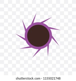 Black hole vector icon isolated on transparent background, Black hole logo concept