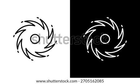Black Hole Void White Icon Set Design