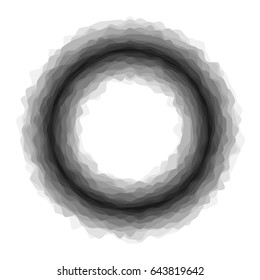 Black hole with waves effect and space for text. Isolated vector illustration on white background