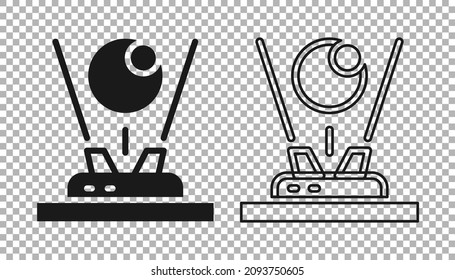 Black Hologram icon isolated on transparent background. Global communication technology.  Vector