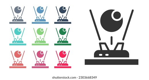 Black Hologram icon isolated on white background. Global communication technology. Set icons colorful. Vector
