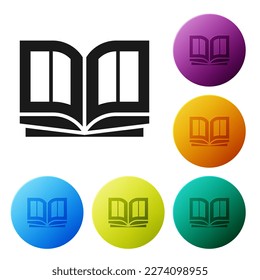 Black Holy bible book icon isolated on white background. Set icons in color circle buttons. Vector Illustration