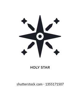 black holy star isolated vector icon. simple element illustration from religion concept vector icons. holy star editable logo symbol design on white background. can be use for web and mobile