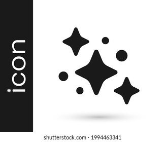 Black Home cleaning service concept icon isolated on white background. Building and house.  Vector