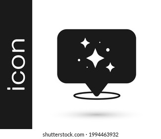 Black Home cleaning service concept icon isolated on white background. Building and house.  Vector