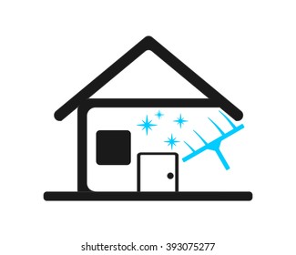 black home cleaning tool equipment utensil image icon