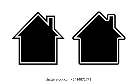 Schwarzes Heim Symbol-Set Vektor. Silhouette des Gebäudes flache Symbol Illustration einzeln auf weißem Hintergrund.