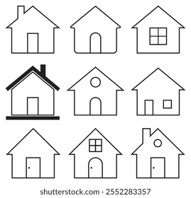 Black home icon vector set . House icon vector set illustration on white background. 