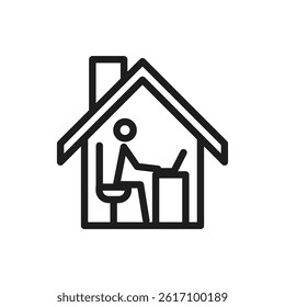 Black home office vector icon.