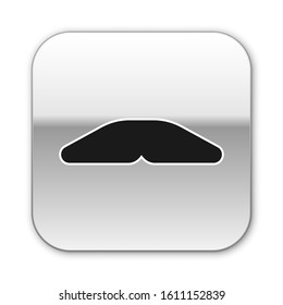 Black Homemade pie icon isolated on white background. Silver square button. Vector Illustration