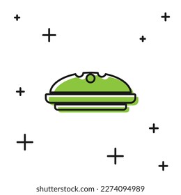 Black Homemade pie icon isolated on white background.  Vector