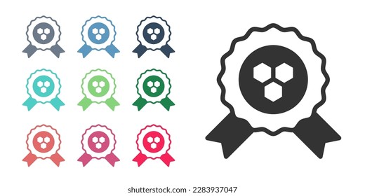 Black Honey award icon isolated on white background. Honey medal. Set icons colorful. Vector