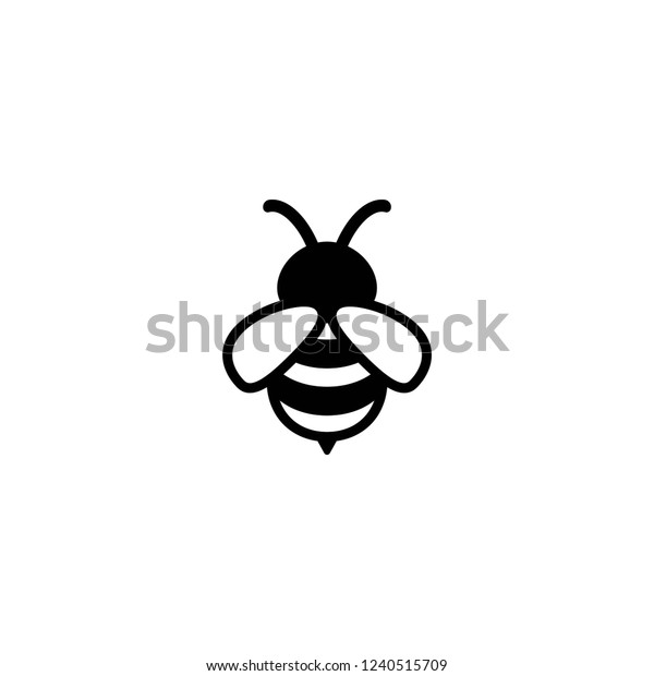 Download Black Honey Bee Simple Silhouette Flat Stock Vector ...