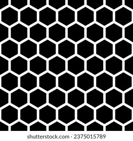 Black Honeycomb Beehive Hexagon Geometric Pattern Icon. Vector Image.