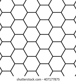 black honeycomb graphic seamless pattern over white