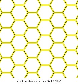black honeycomb graphic seamless pattern over white