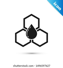 Black Honeycomb icon isolated on white background. Honey cells symbol. Sweet natural food.  Vector Illustration