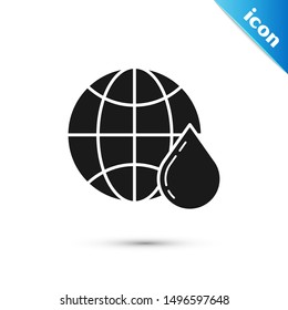 Black Honeycomb map of the world icon isolated on white background. World bee day. Concept ecological event.  Vector Illustration