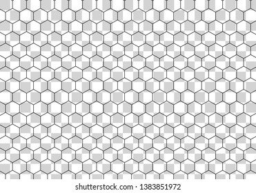 Black honeycomb on a trasparent background. Isometric geometry. 3D illustration