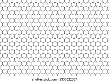 Black honeycomb on a white background. Isometric geometry. 3D illustration