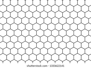 Black honeycomb on a white background. Isometric geometry. 3D illustration