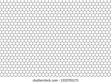 Black honeycomb on a white background. Isometric geometry. 3D illustration