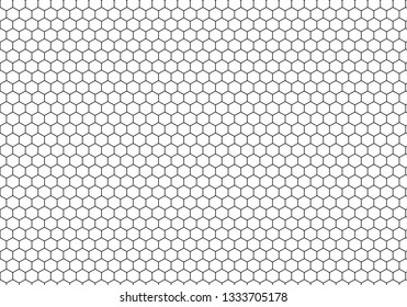 Black honeycomb on a white background. Isometric geometry. 3D illustration