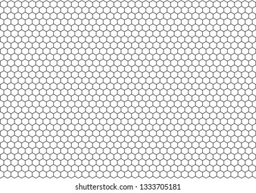 Black honeycomb on a white background. Isometric geometry. 3D illustration