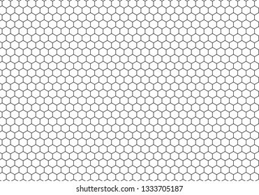 Black honeycomb on a white background. Isometric geometry. 3D illustration