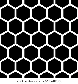 Black Honeycomb Seamless Vector Pattern