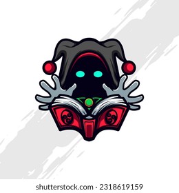 Black Hood Dark Magic Caster Mascot Logo