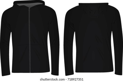 Black hooded sweater.vector illustration