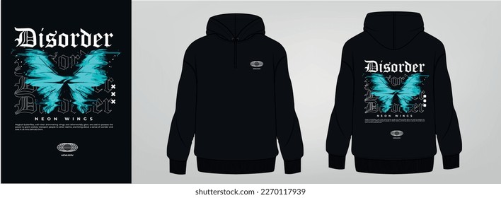 black hoodie, art design, template