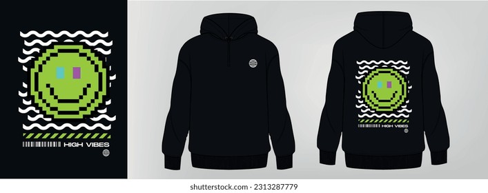 black hoodie, art design, template