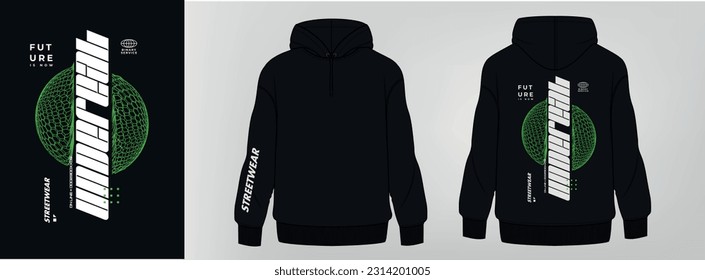 black hoodie, art design, template