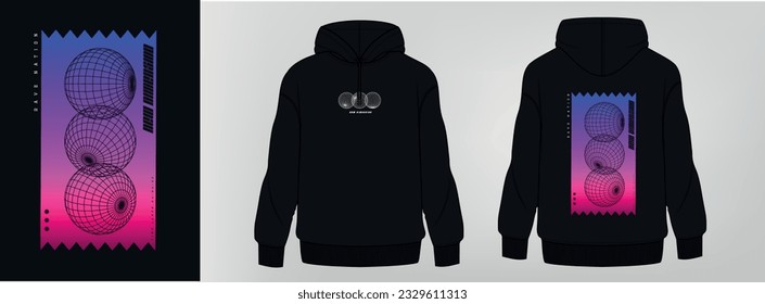 black hoodie, art design, template