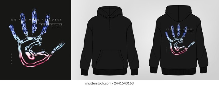 black hoodie, art design, template