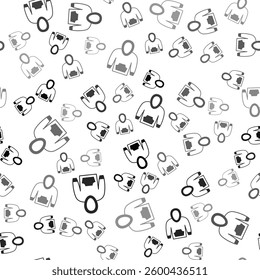 Black Hoodie icon isolated seamless pattern on white background. Hooded sweatshirt.  Vector