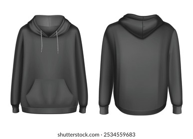 black hoodie pant design template