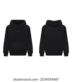 black hoodie pant design template