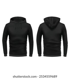 black hoodie pant design template