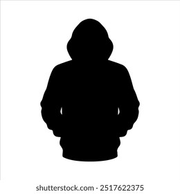 Black hoodie silhouette vector illustration design on white background.