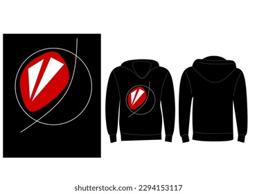 Black Hoodie sweater design vector 