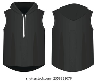 Black  hoodie top tank. vector illustration