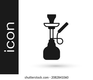 Black Hookah icon isolated on white background.  Vector