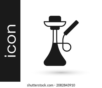 Black Hookah icon isolated on white background.  Vector