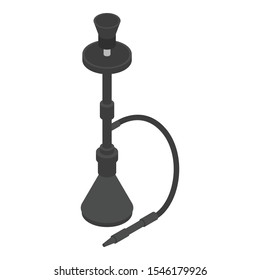 Black hookah icon. Isometric of black hookah vector icon for web design isolated on white background